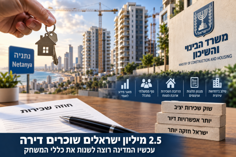 2.5 מיליון ישראלים שוכרים דירה – עכשיו המדינה רוצה לשנות את כללי המשחק