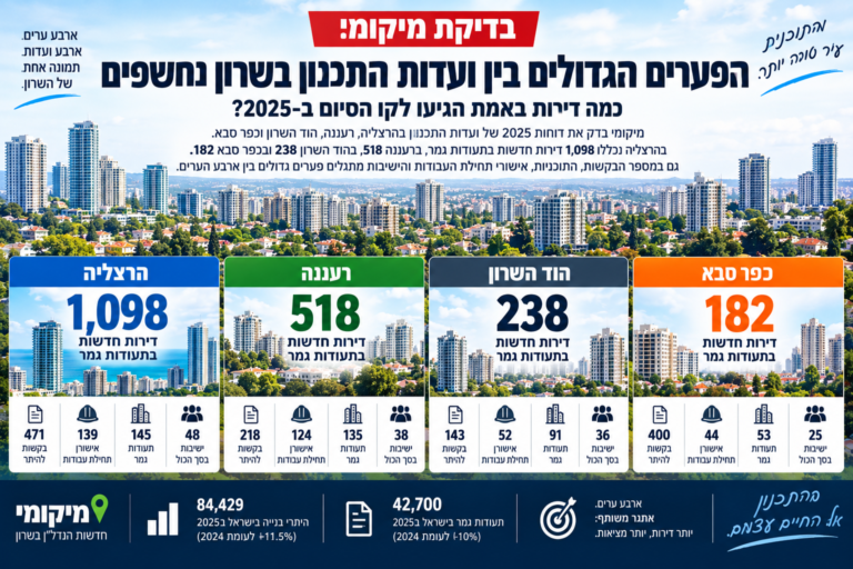 בדיקת מיקומי: הפערים הגדולים בין ועדות התכנון בשרון נחשפים