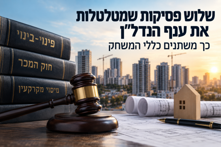 שלוש פסיקות שמטלטלות את ענף הנדל״ן – כך משתנים כללי המשחק