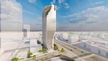 תוכנית המגדל בית אקרשטיין הרצליה.  (הדמיה: משרד אדריכלים יסקי מור סיוון)